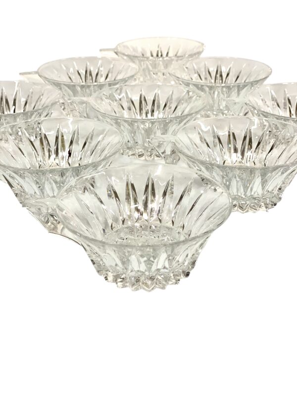 Set of 9 Saint Louis Crystal Handled Bowls – Buckingham Pattern, France
