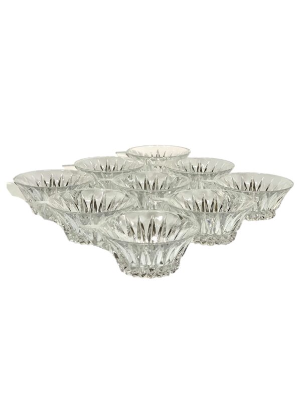 Set of 9 Saint Louis Crystal Handled Bowls – Buckingham Pattern, France