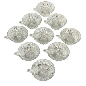 Set of 9 Saint Louis Crystal Handled Bowls – Buckingham Pattern, France