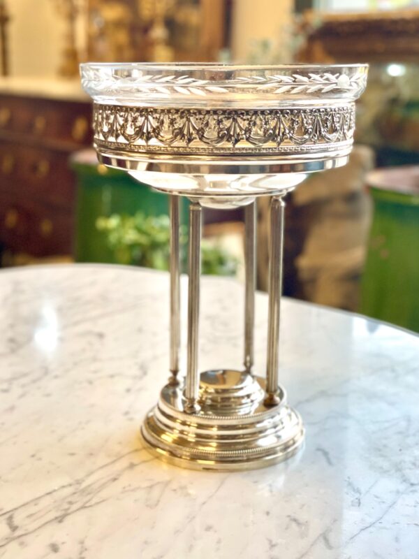 Silver Plated & Cut Crystal Centerpiece, Circa 1880