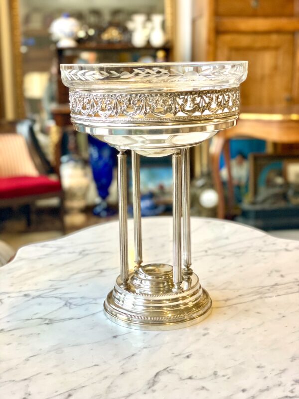 Silver Plated & Cut Crystal Centerpiece, Circa 1880