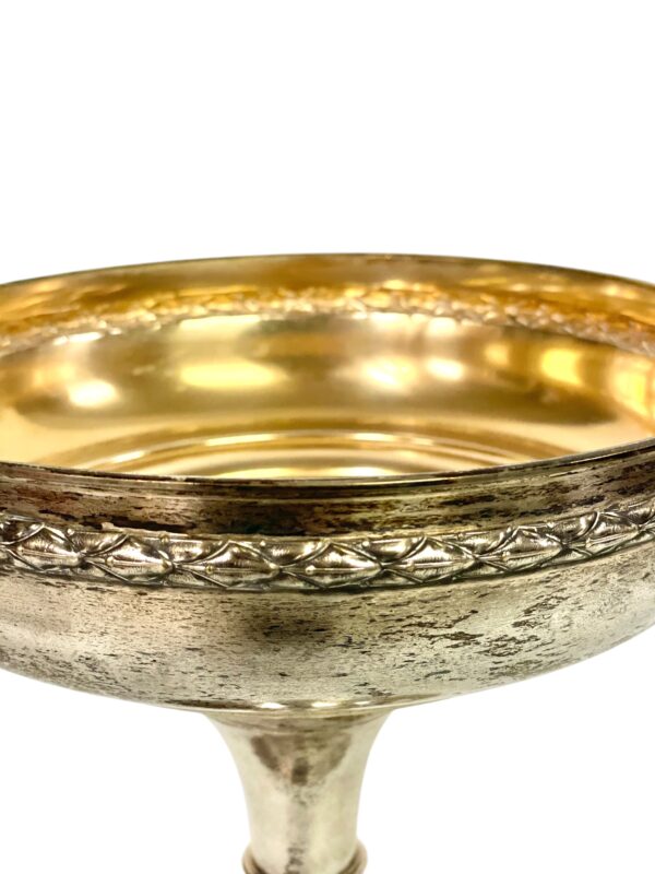 Silver-Plated & Etched Crystal Footed Centerpiece Bowl, circa 1880