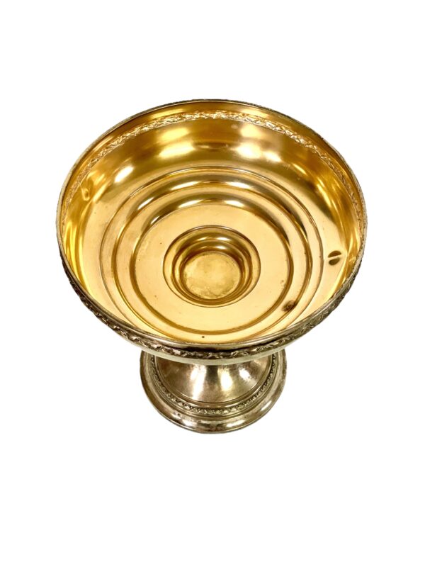 Silver-Plated & Etched Crystal Footed Centerpiece Bowl, circa 1880 - Image 8