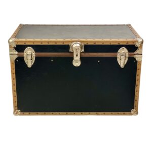 Vintage Flat Top Steamer Trunk, 20th Century