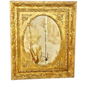Wall Médaillon Mirror with Golden Ornate Floral Frame