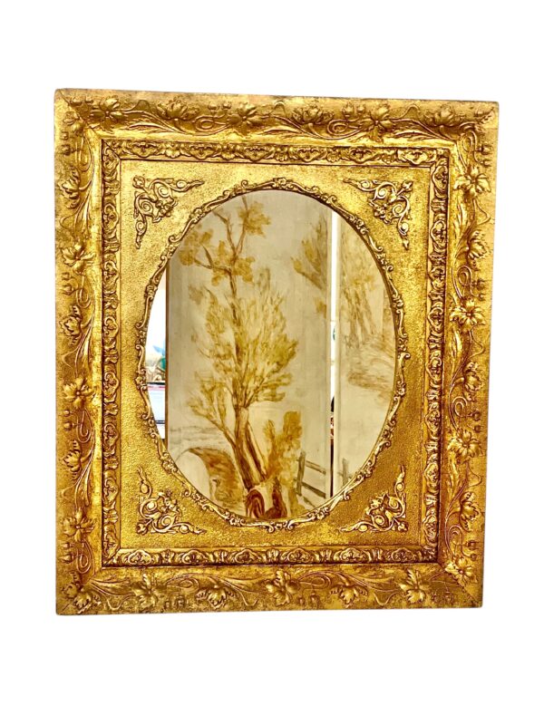 Wall Médaillon Mirror with Golden Ornate Floral Frame - Image 11
