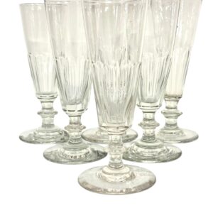 6 Champagne Crystal Glasses, Attributed to Baccarat, circa 1850