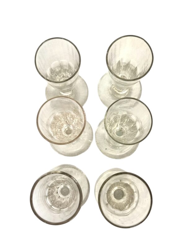 6 Champagne Crystal Glasses, Attributed to Baccarat, circa 1850