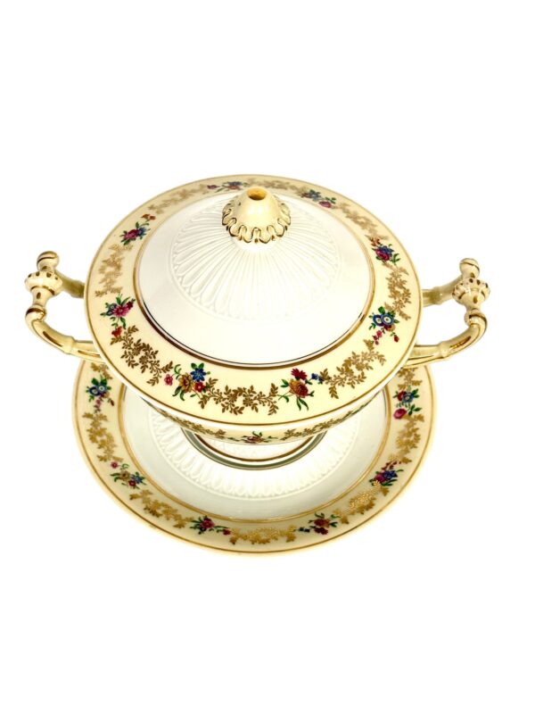Antique French Limoges Bouillon Bowl by Raynaud & Cie, Swan Mark, c. 1895 - Image 12