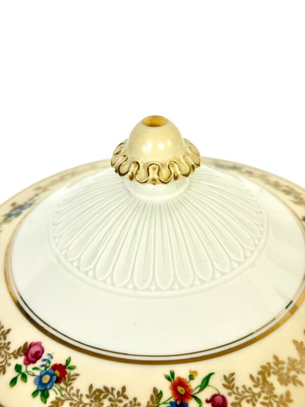 Antique French Limoges Bouillon Bowl by Raynaud & Cie, Swan Mark, c. 1895