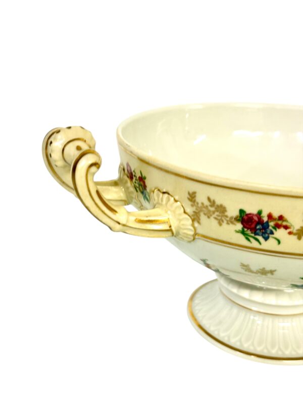 Antique French Limoges Bouillon Bowl by Raynaud & Cie, Swan Mark, c. 1895