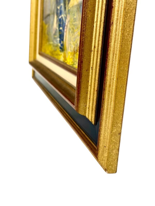 Oil on Canvas in a Giltwood Frame "Fisherman with Nets" by Juliette Daziano