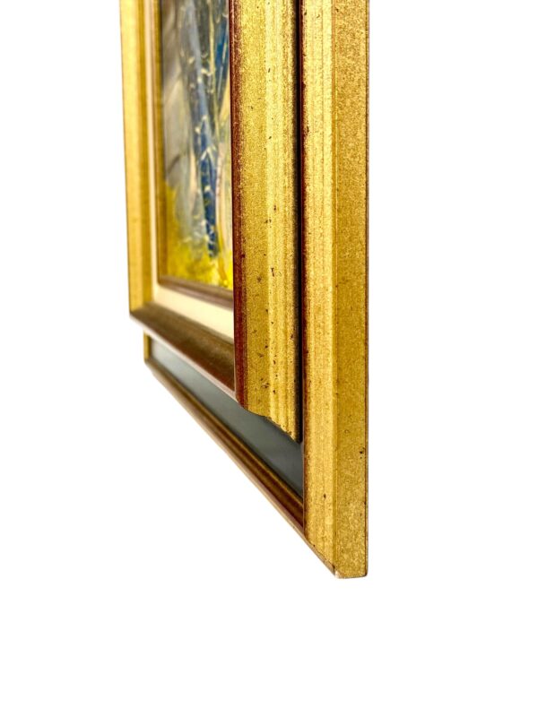 Oil on Canvas in a Giltwood Frame "Fisherman with Nets" by Juliette Daziano