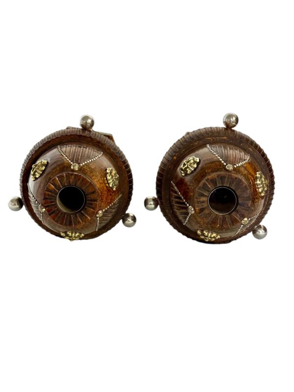 Pair of 19th Century French Folk Art Torchères with Gilt Brass Lion Heads - Image 13