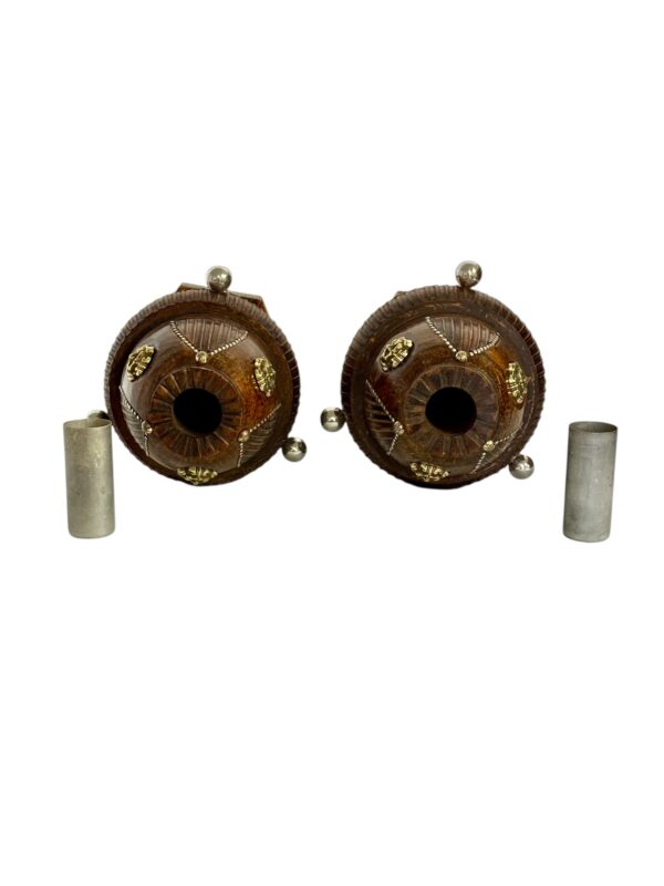 Pair of 19th Century French Folk Art Torchères with Gilt Brass Lion Heads