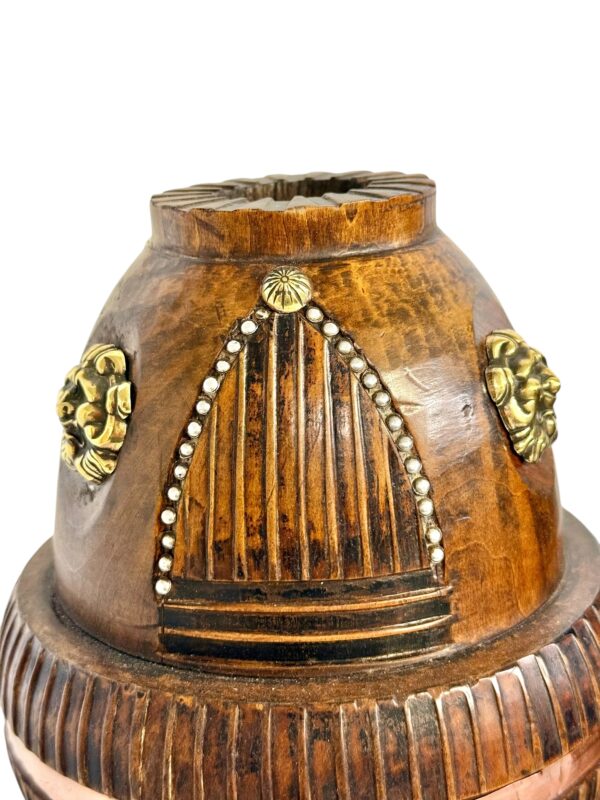 Pair of 19th Century French Folk Art Torchères with Gilt Brass Lion Heads - Image 4