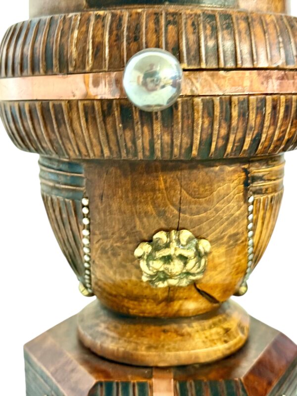 Pair of 19th Century French Folk Art Torchères with Gilt Brass Lion Heads