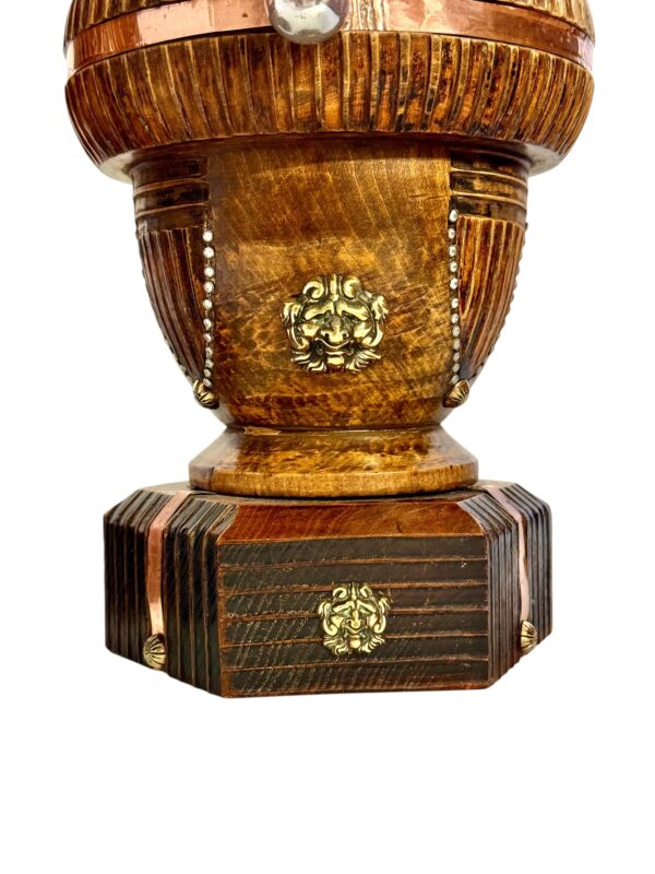 Pair of 19th Century French Folk Art Torchères with Gilt Brass Lion Heads