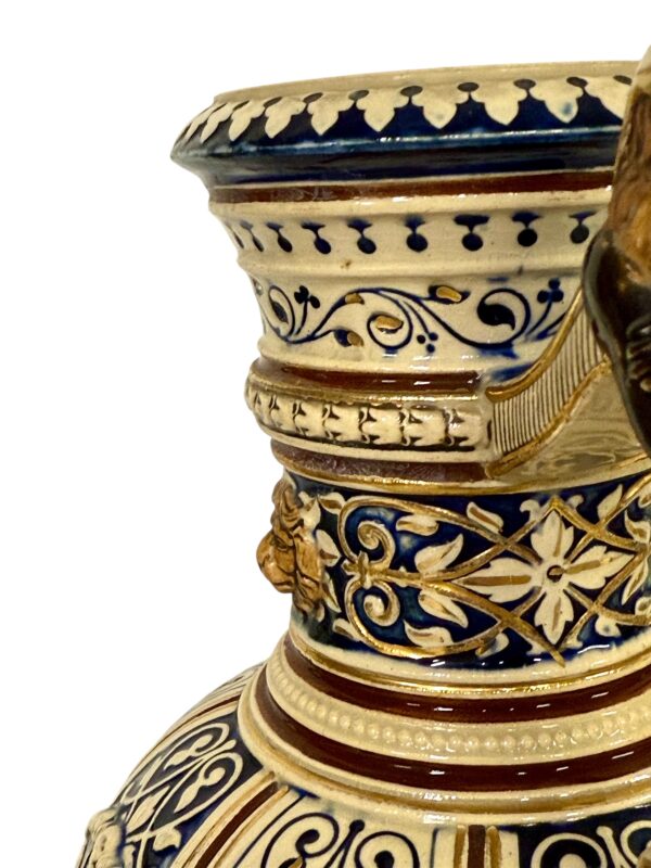 Pair of 19th Century Renaissance Revival Faience Vases with Heraldic Crests