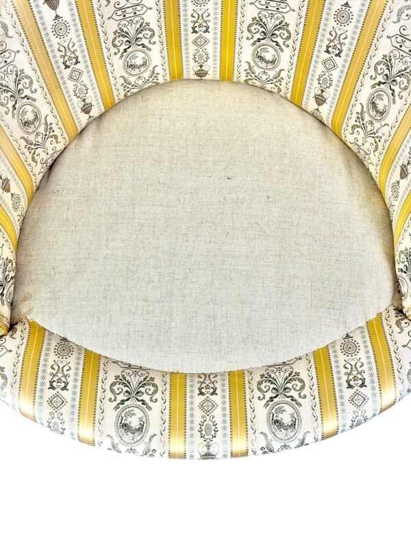 Pair of 19th c. French Louis XVI Style Bergères with Silk Blend Satin Upholstery