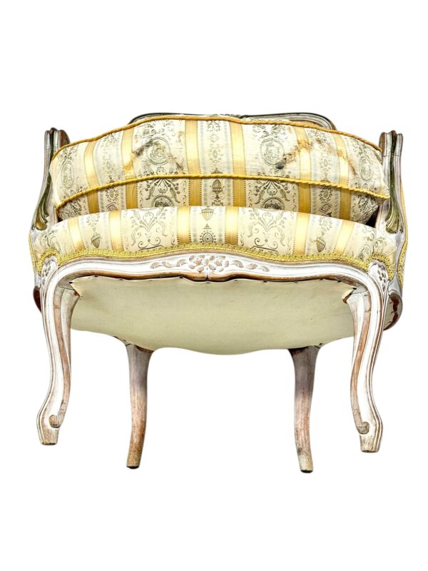 Pair of 19th c. French Louis XVI Style Bergères with Silk Blend Satin Upholstery
