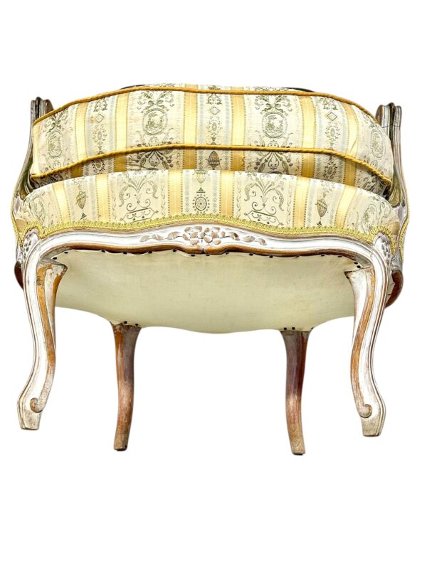 Pair of 19th c. French Louis XVI Style Bergères with Silk Blend Satin Upholstery