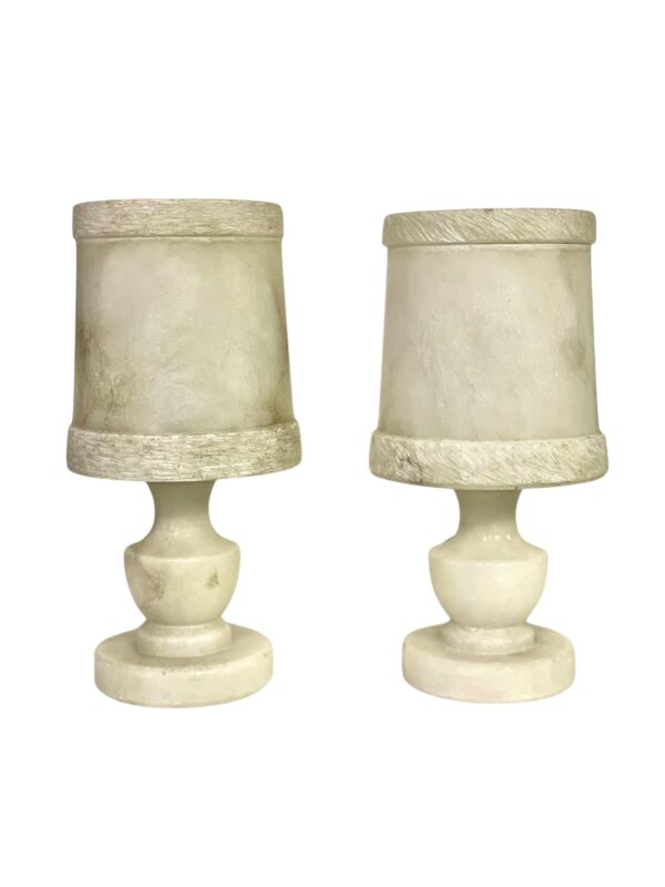 Pair of French Alabaster Table Lamps, Circa 1890