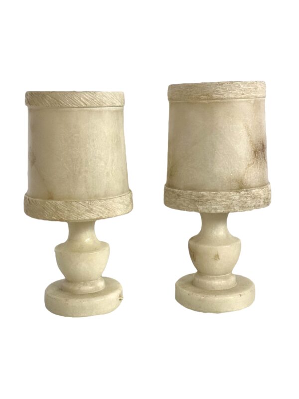 Pair of French Alabaster Table Lamps, Circa 1890