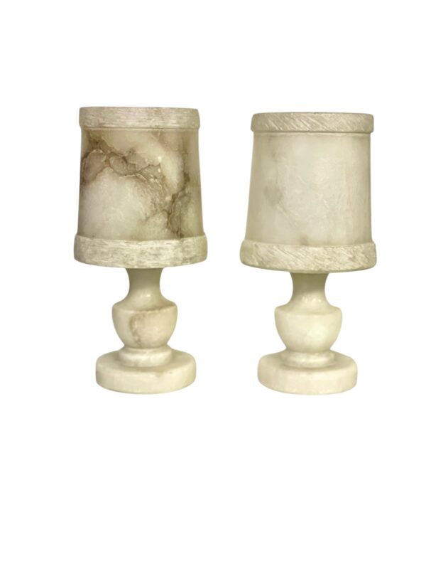 Pair of French Alabaster Table Lamps, Circa 1890