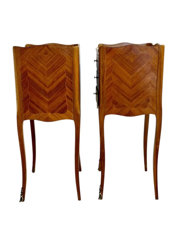 Pair of Louis XV Style Nightstands with Faux Book Front, 19th Century