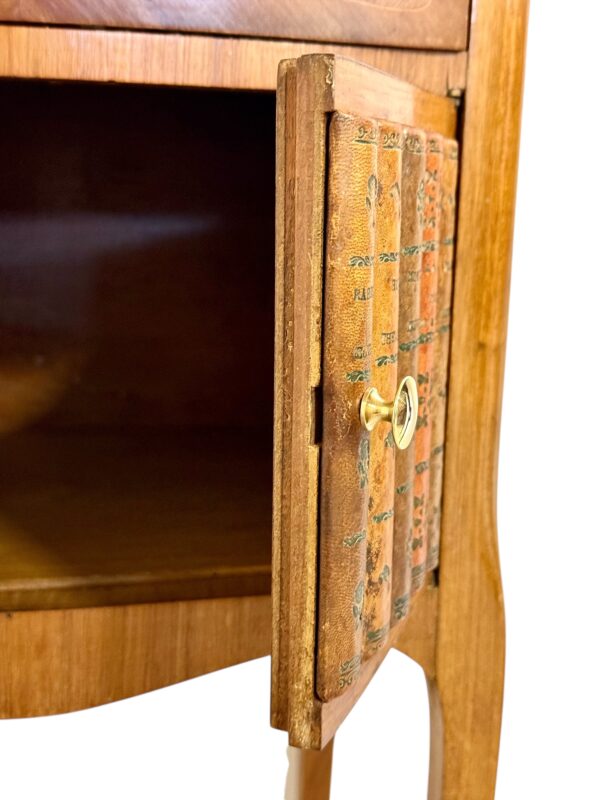Pair of Louis XV Style Nightstands with Faux Book Front, 19th Century