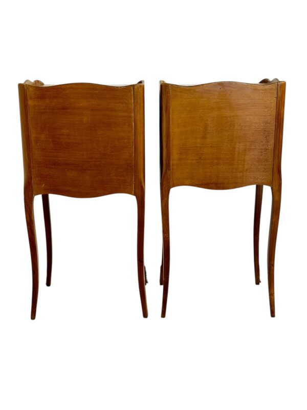 Pair of Louis XV Style Nightstands with Faux Book Front, 19th Century