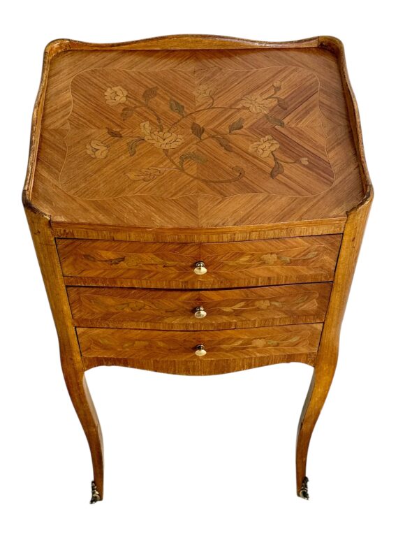 Pair of Louis XV Style Nightstands with Faux Book Front, 19th Century