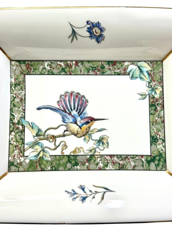 Wedgwood Bone China Tray – Hummingbird & Floral Design, England, 1991