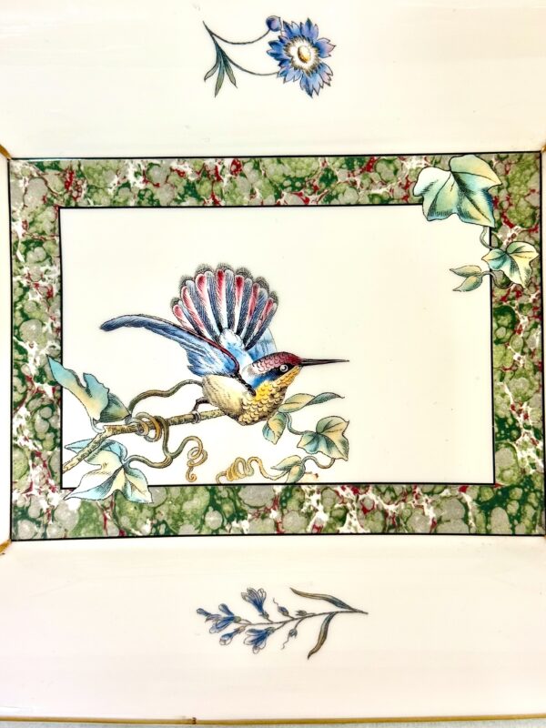 Wedgwood Bone China Tray – Hummingbird & Floral Design, England, 1991