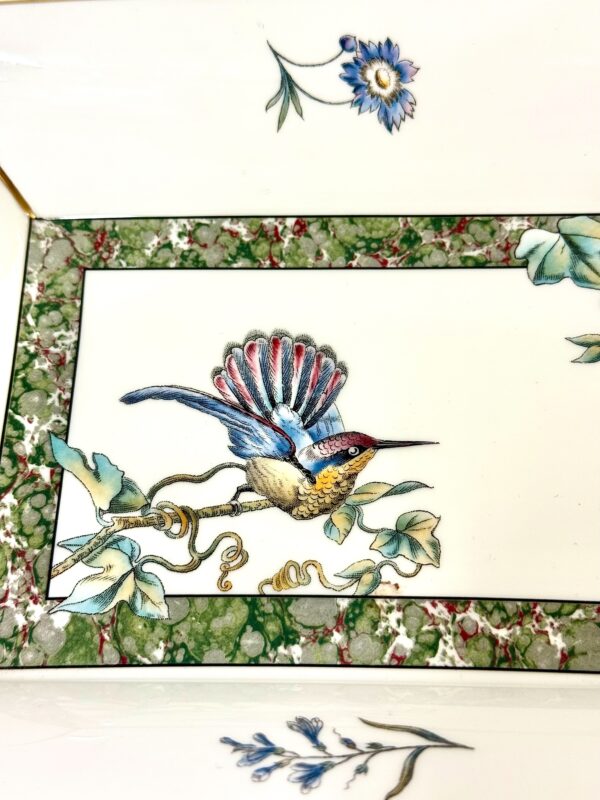Wedgwood Bone China Tray – Hummingbird & Floral Design, England, 1991