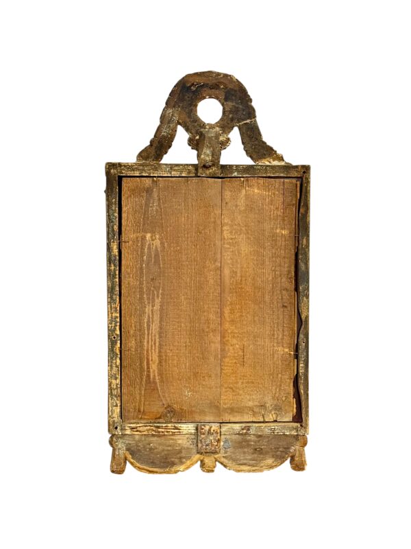 18th Century Louis XVI Giltwood Mirror with Laurel Crest and Draped Base - Image 13