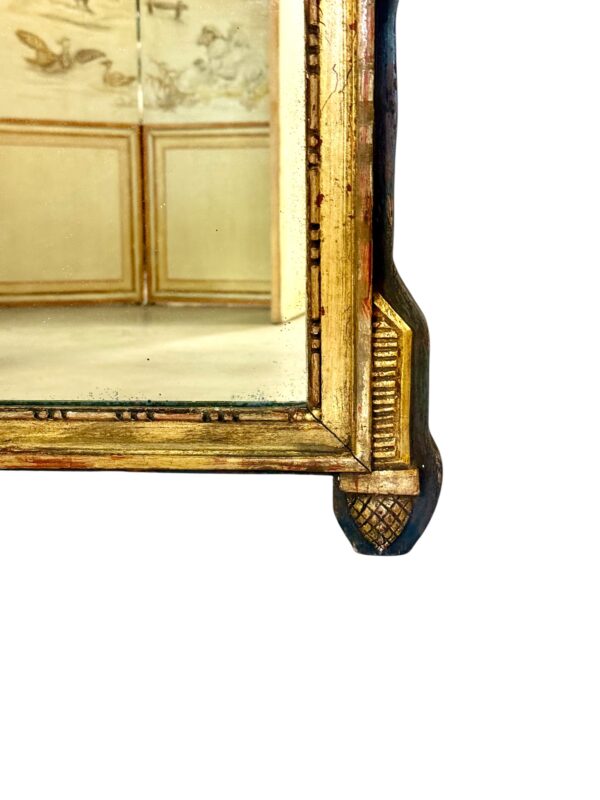 19th Century French Neoclassical Giltwood Wall Mirror with Crest