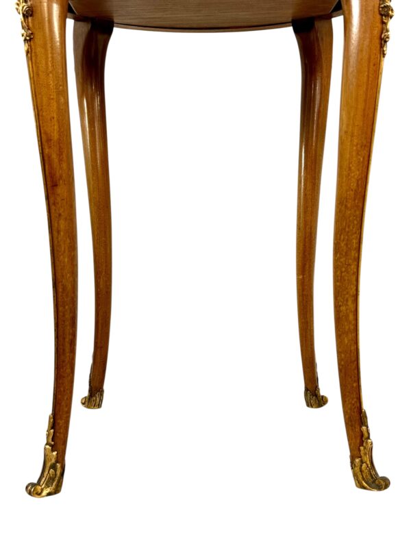 19th Century Louis XV Guéridon Table with Marquetry and Gilt Bronze - Image 4
