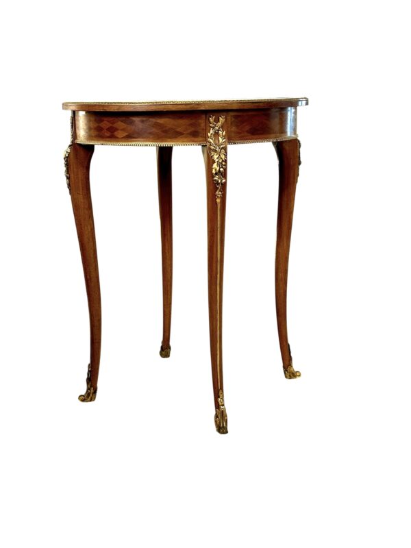 19th Century Louis XV Guéridon Table with Marquetry and Gilt Bronze