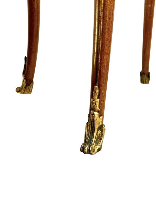 19th Century Louis XV Guéridon Table with Marquetry and Gilt Bronze