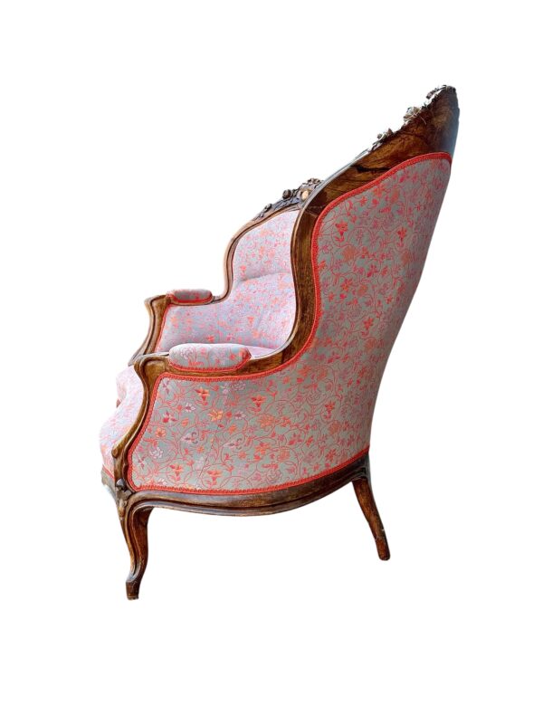 French Carved Walnut Sofa with Floral Upholstery, circa 1880 - Image 11