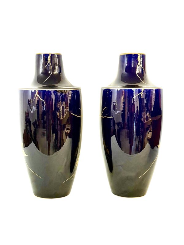 Large French Art Deco Faience Vases by Gustave Asch, circa 1920