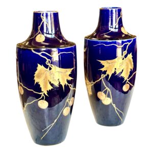 Large French Art Deco Faience Vases by Gustave Asch, circa 1920