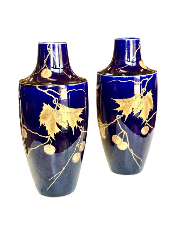 Large French Art Deco Faience Vases by Gustave Asch, circa 1920