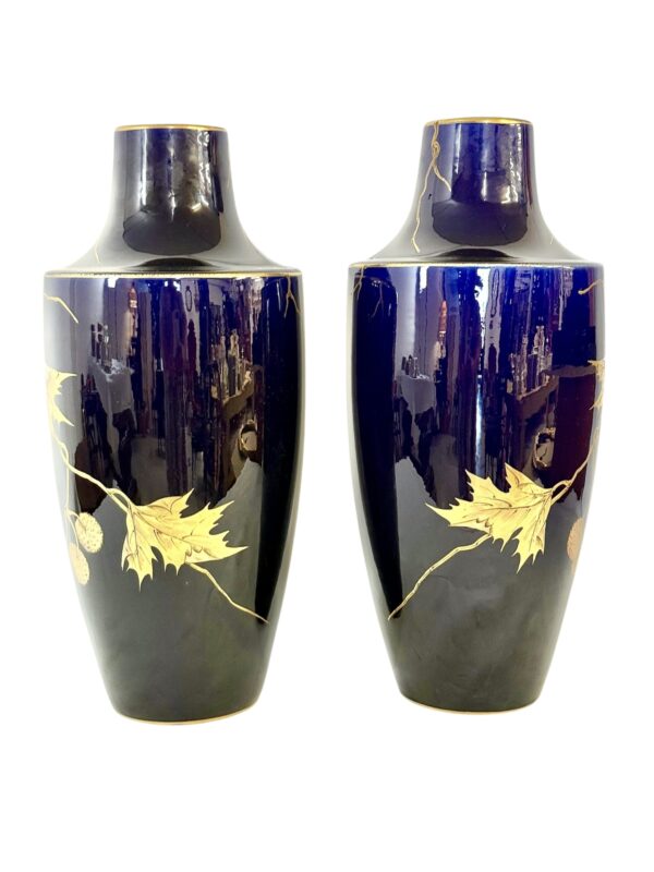 Large French Art Deco Faience Vases by Gustave Asch, circa 1920