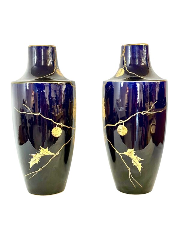 Large French Art Deco Faience Vases by Gustave Asch, circa 1920