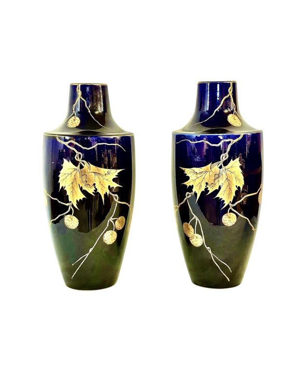 Large French Art Deco Faience Vases by Gustave Asch, circa 1920