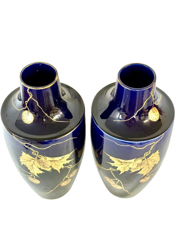 Large French Art Deco Faience Vases by Gustave Asch, circa 1920