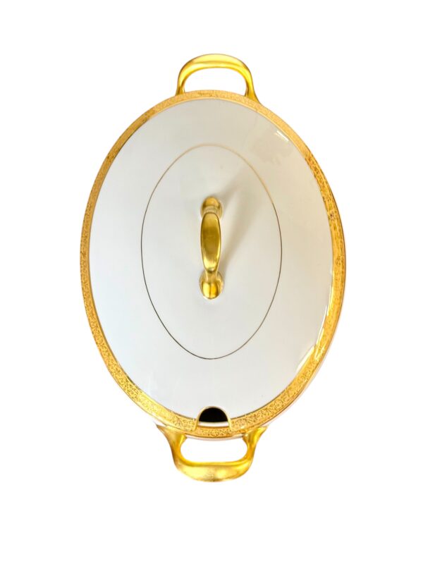 Limoges Porcelain Dinner Set with Gold Trim, 41 Piece Circa 1930s